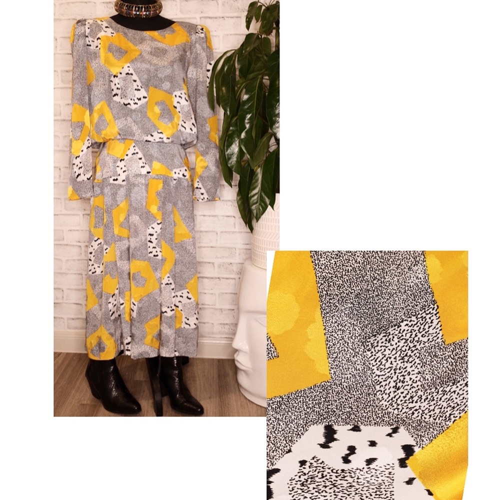 Black and yellow 1980’s Vintage Dress